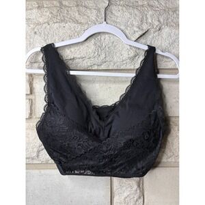 CaraMia‎ Black Floral Lace Bralette Adjustable Straps Plus Size 2X